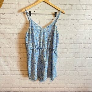Blue Floral Romper